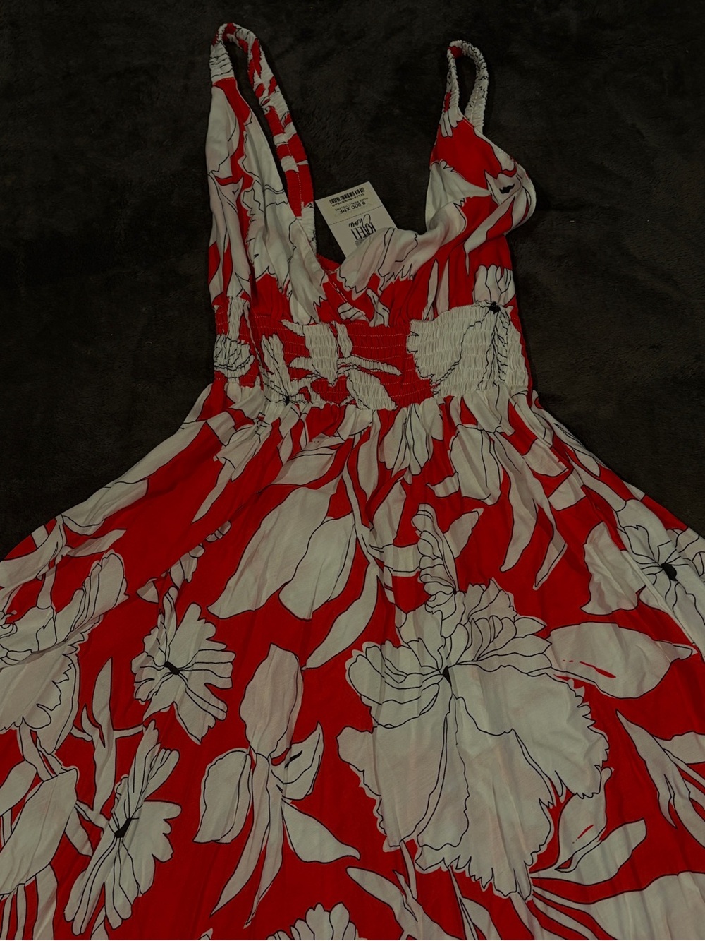Tahitian Red & White Floral Sundress - Women
